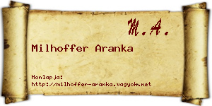 Milhoffer Aranka névjegykártya