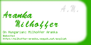 aranka milhoffer business card